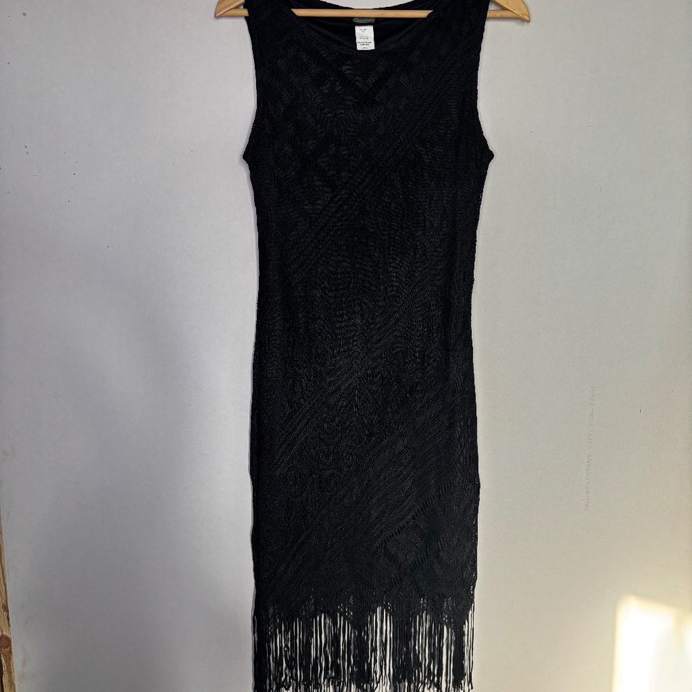 Savvy Women’s Black Lace Sleeveless Midi Dress Size Large